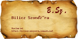 Bilicz Szonóra névjegykártya